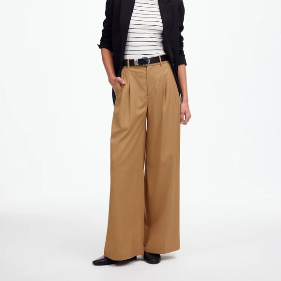 Madewell Harlow Superwide-Leg Trouser in Brushed Twill Tan Size 4/S NWT - Picture 1 of 12